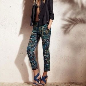 DEREK LAM Size 2 Nightshade Splatter Paint Print Ankle Skinny Pants Jeans